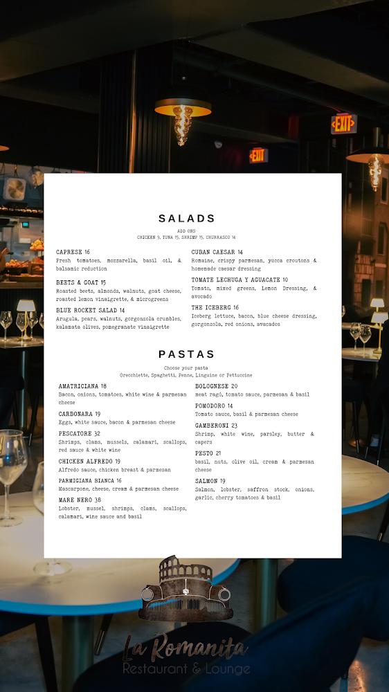 La Romanita Restaurant and Privato Lounge Menu image 3